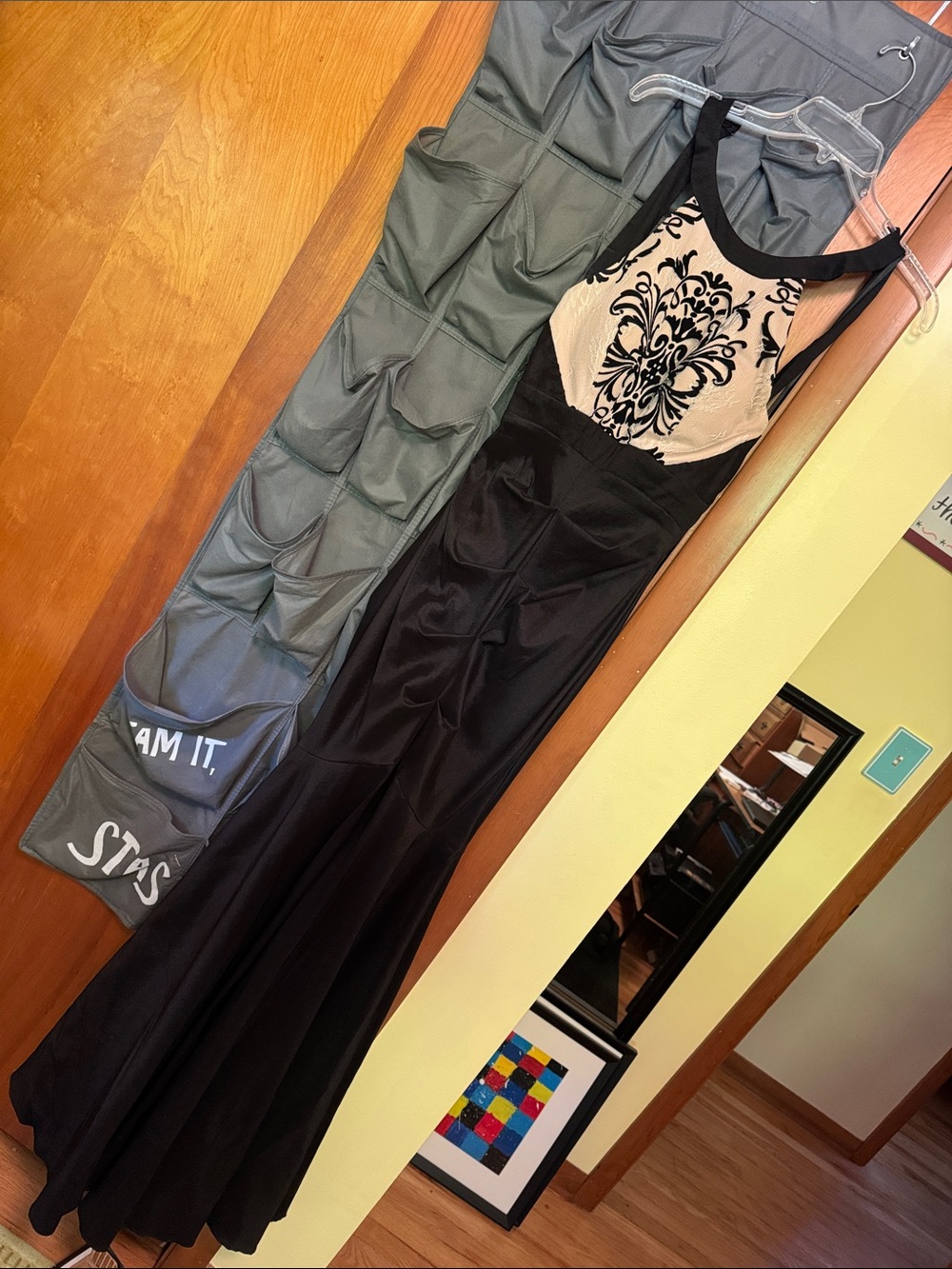 Blondie Nites Black and Nude Beaded Prom Gown